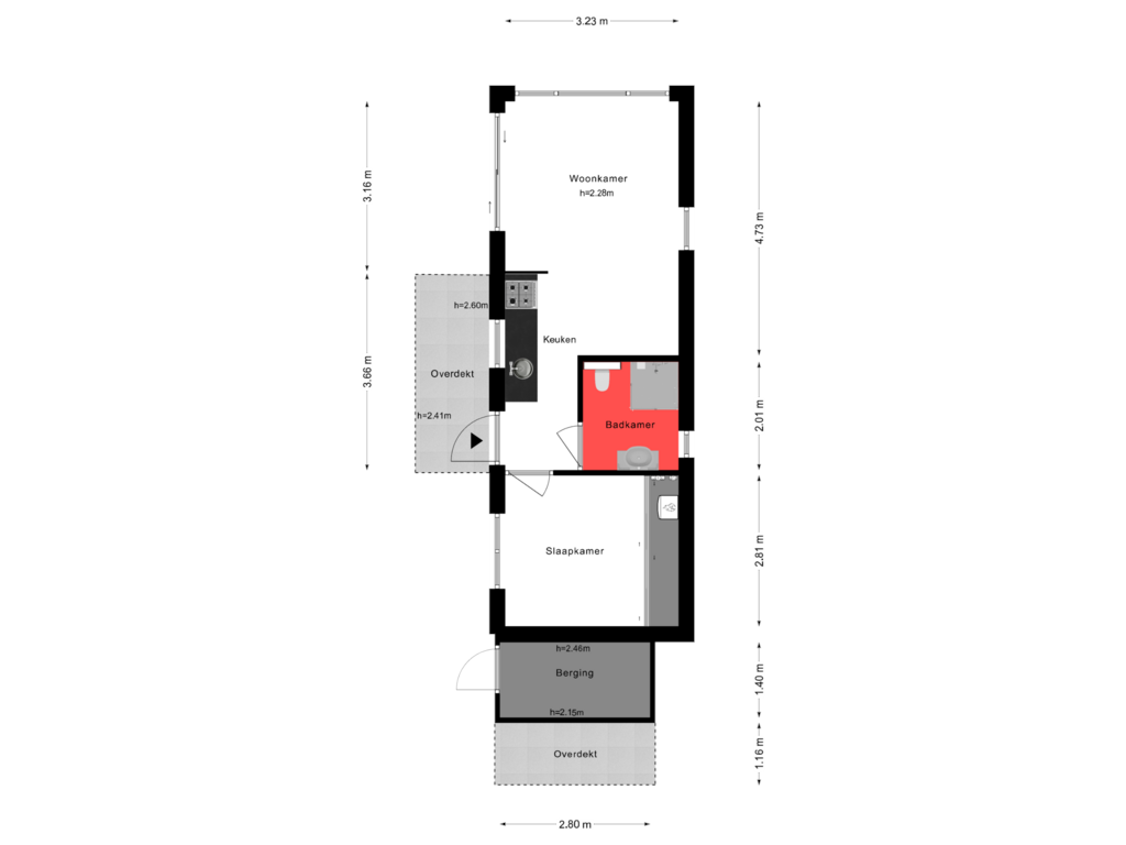 Bekijk plattegrond van Begane Grond van Winkeldijk 19-85