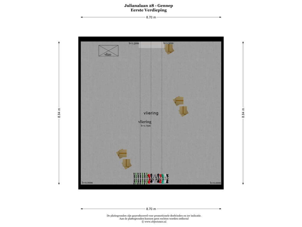 Bekijk plattegrond van EERSTE VERDIEPING van Julianalaan 28