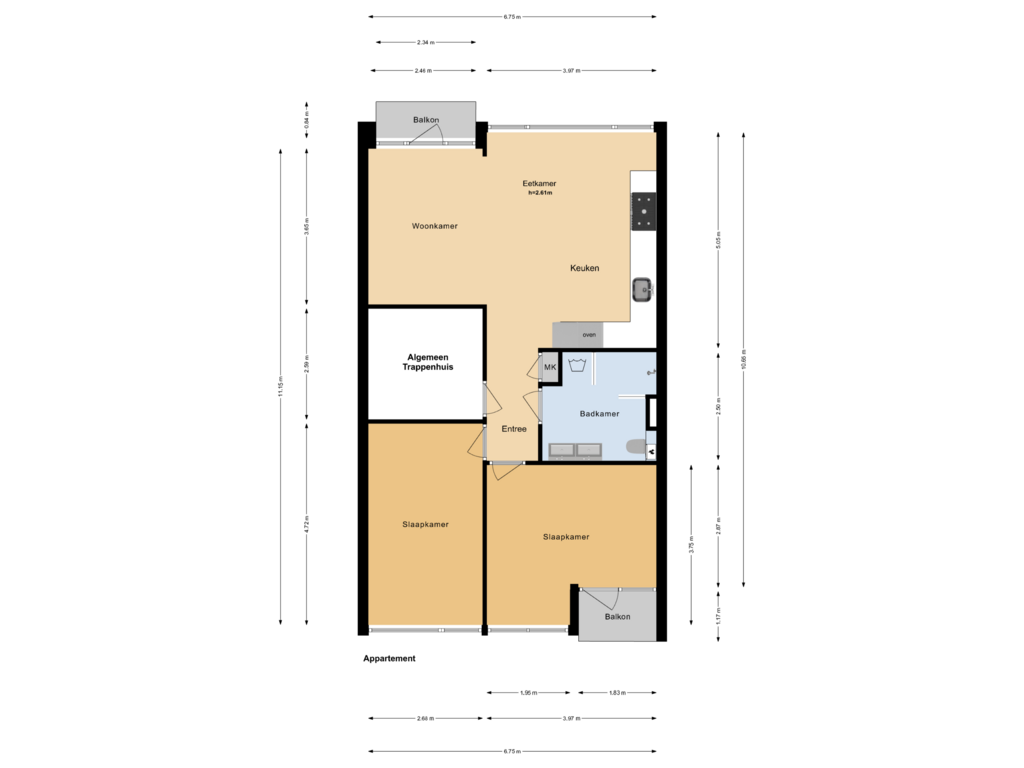 View floorplan of Appartement of Diemerkade 78