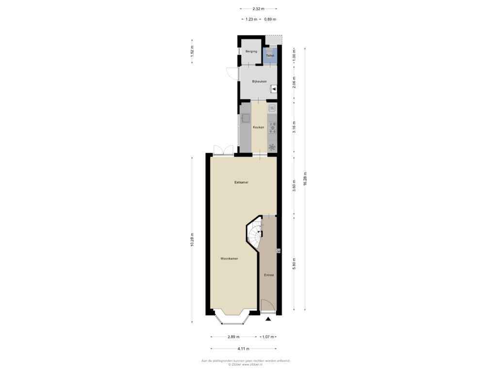 Bekijk plattegrond van Begane grond van Haaksbergerstraat 256