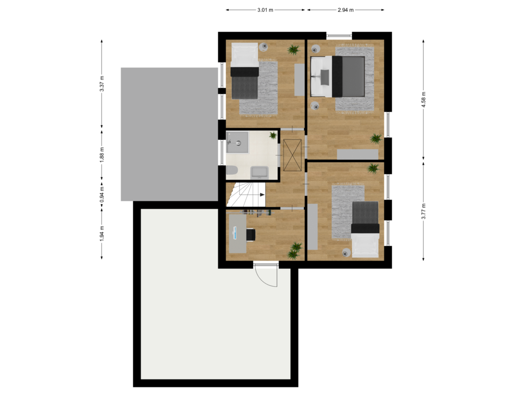 Bekijk plattegrond van Verdieping van Sportlaan 43