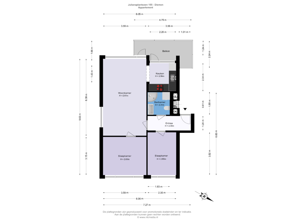 Bekijk plattegrond van Appartement van Julianaplantsoen 155