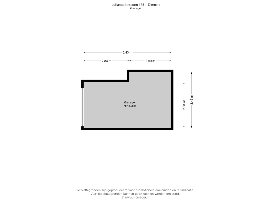 Bekijk plattegrond van Garage van Julianaplantsoen 155