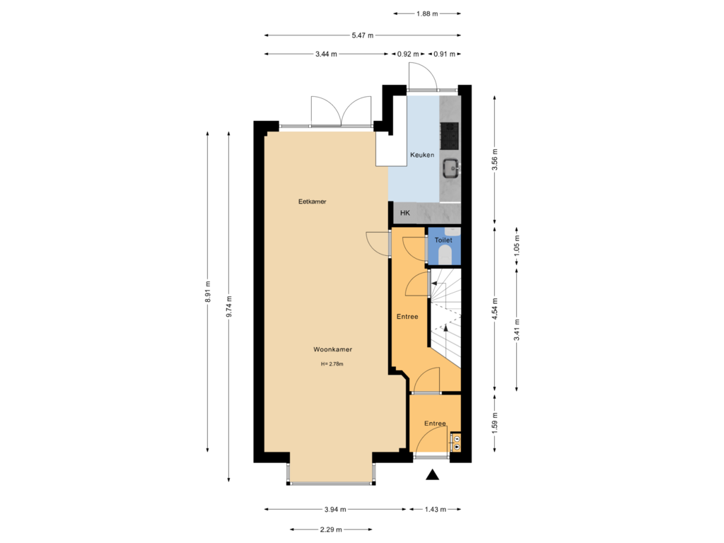 View floorplan of Begane grond of Cremerstraat 5