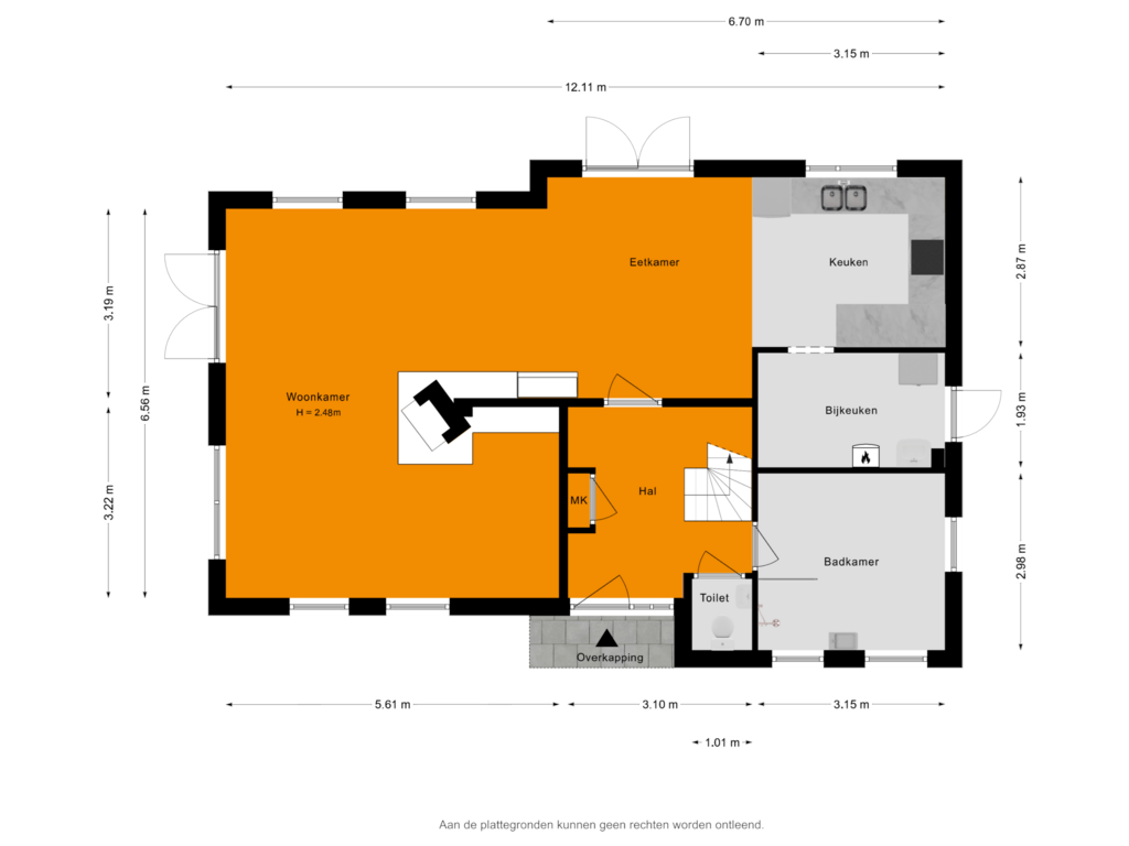 Bekijk plattegrond van Begane grond van Aderweg 11