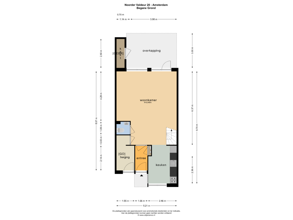 Bekijk plattegrond van BEGANE GROND van Noorder Valdeur 20