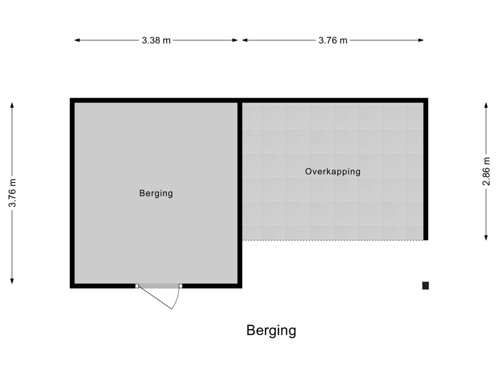 Bekijk plattegrond van Berging van Stationsweg 1-A