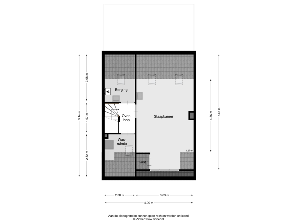 View floorplan of Tweede verdieping of Heezerweg 67