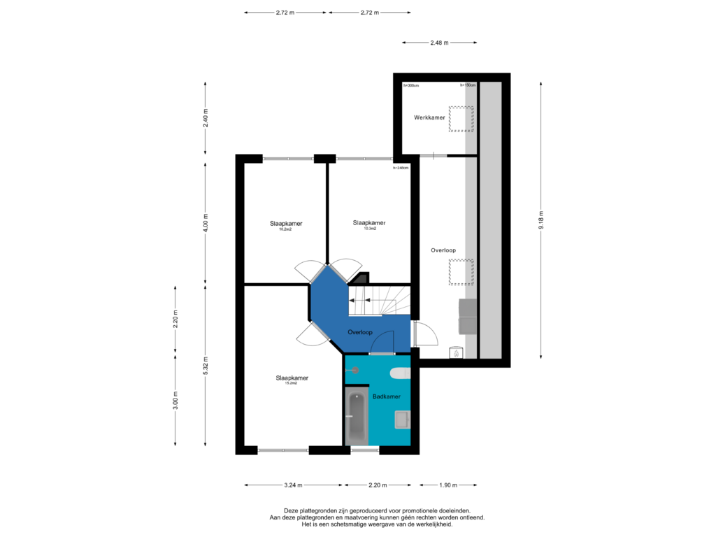 View floorplan of Eerste Verdieping of Muggenborch 2