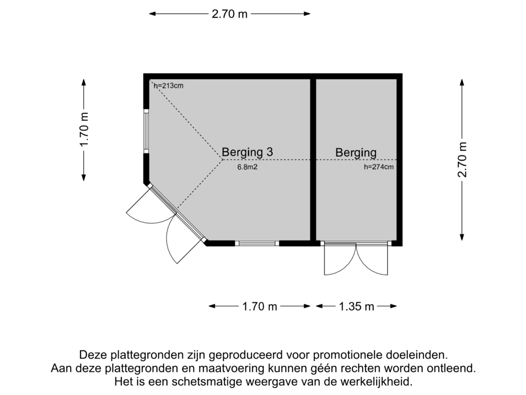 View floorplan of Berging 3 of Muggenborch 2