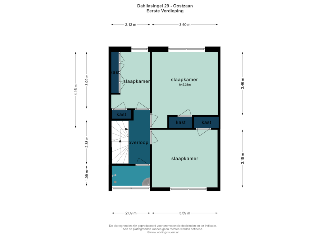 Bekijk plattegrond van EERSTE VERDIEPING van Dahliasingel 29