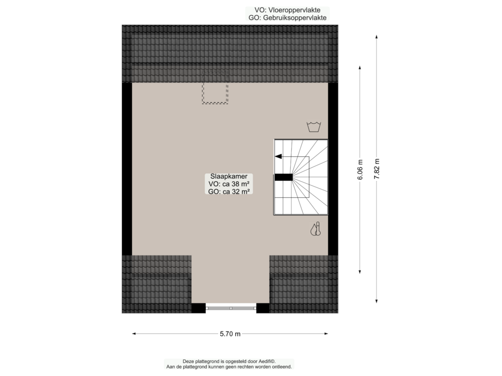 Bekijk plattegrond van Tweede verdieping van Grote Beerstraat 72