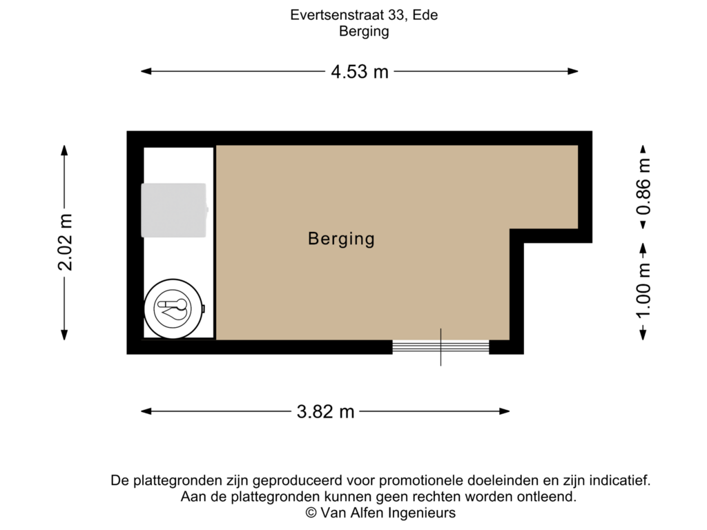 View floorplan of Berging of Evertsenstraat 33