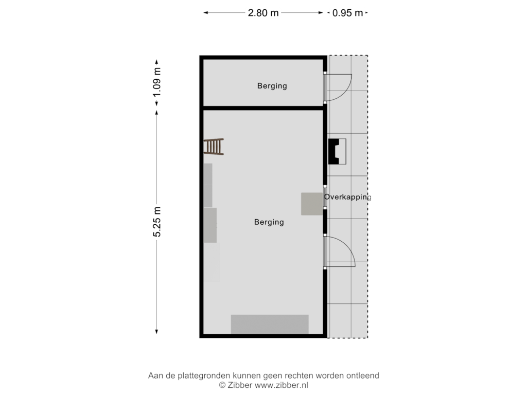 View floorplan of Berging of Strawinskyweg 13-A