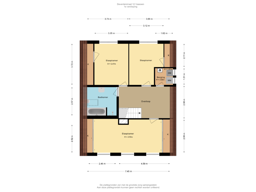 Bekijk plattegrond van 1e verdieping van Deventerstraat 12