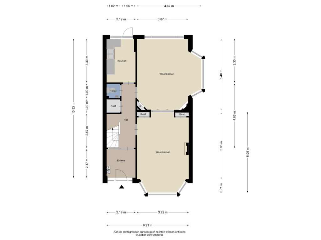 Bekijk plattegrond van Begane grond van Regentesselaan 95