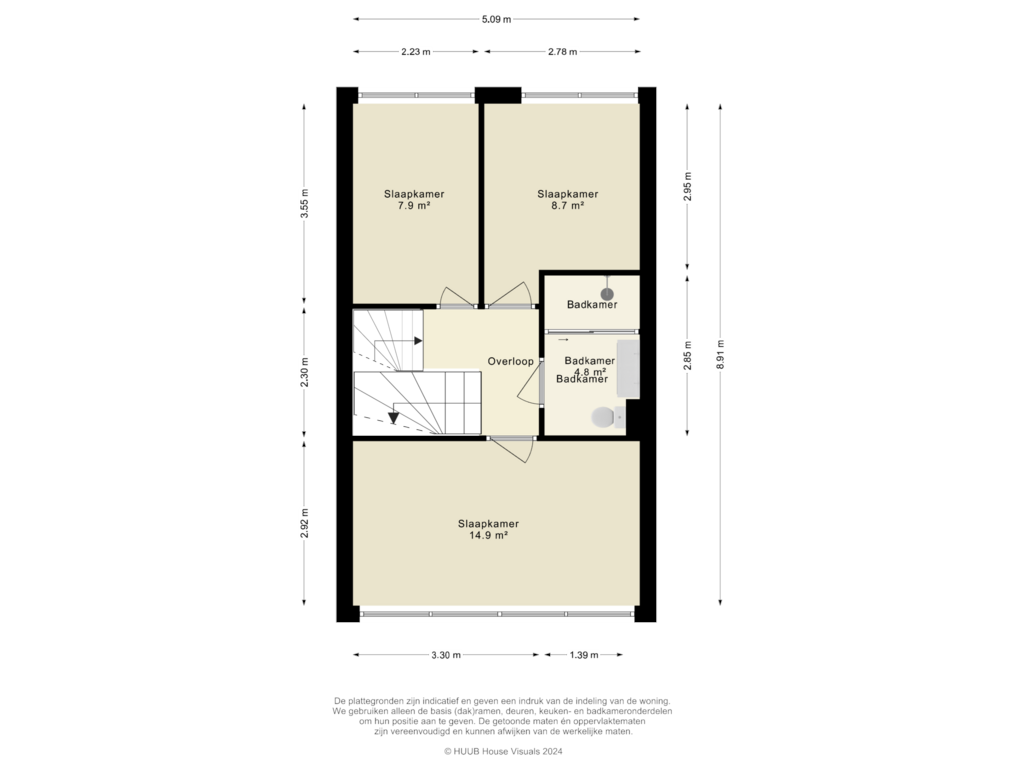 Bekijk plattegrond van 1e Verdieping van Koolzaadlaan 107