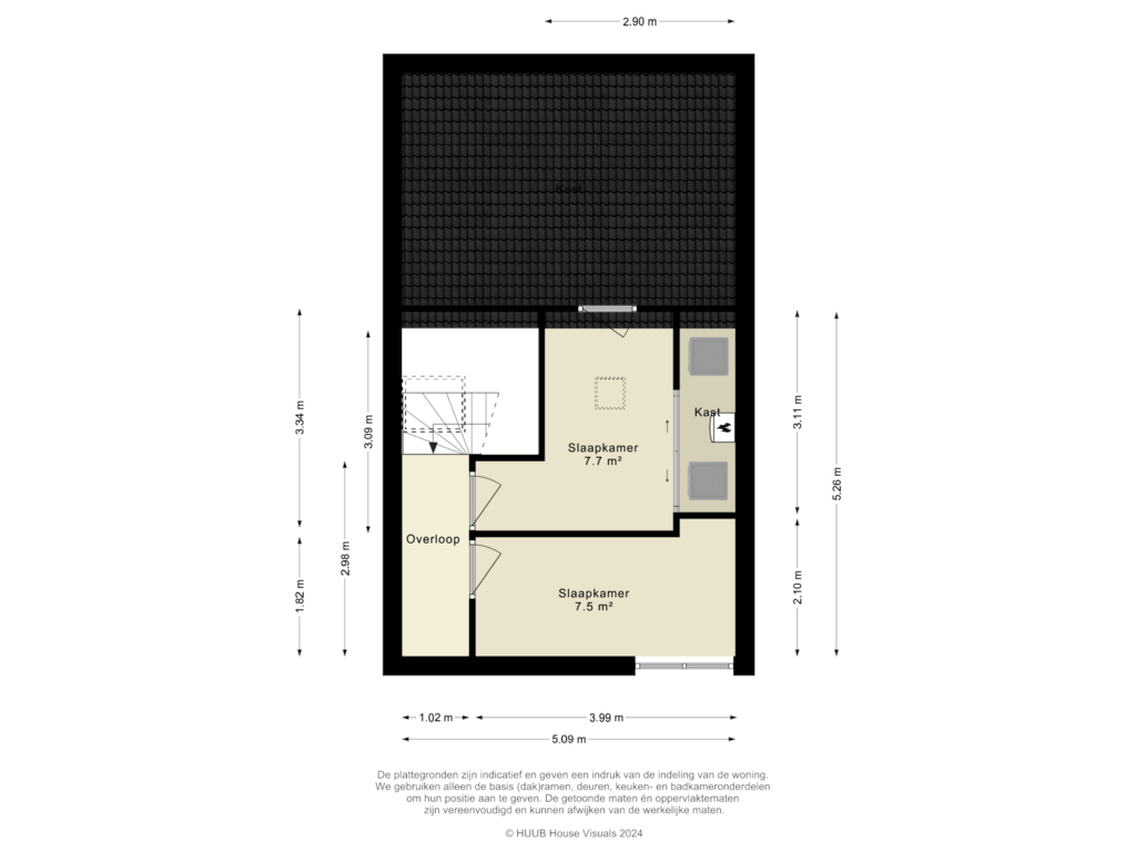 Bekijk plattegrond van 2e Verdieping van Koolzaadlaan 107