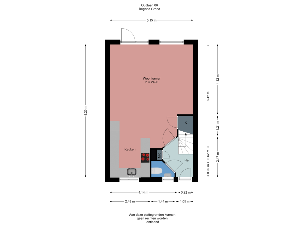 Bekijk plattegrond van Begane Grond van Oudlaan 86