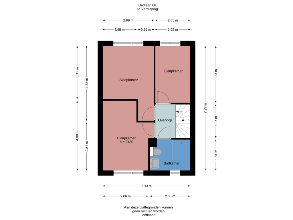 Bekijk plattegrond van 1e Verdieping van Oudlaan 86