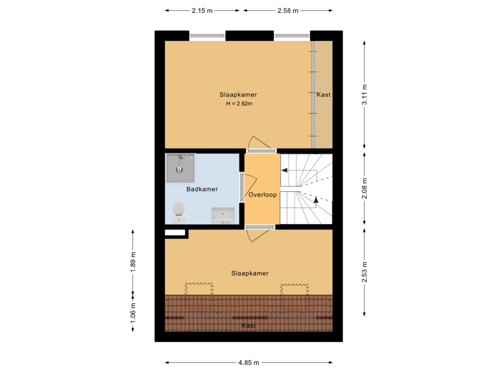 Bekijk plattegrond van Eerste verdieping van Boterbloemhof 22