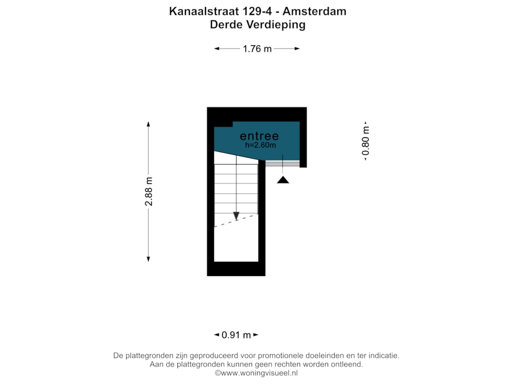 Bekijk plattegrond van DERDE VERDIEPING van Kanaalstraat 129-4