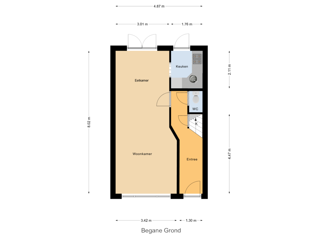 View floorplan of Begane Grond of van der Palmstraat 112