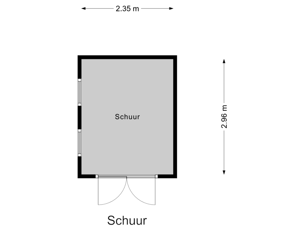 View floorplan of Schuur of van der Palmstraat 112