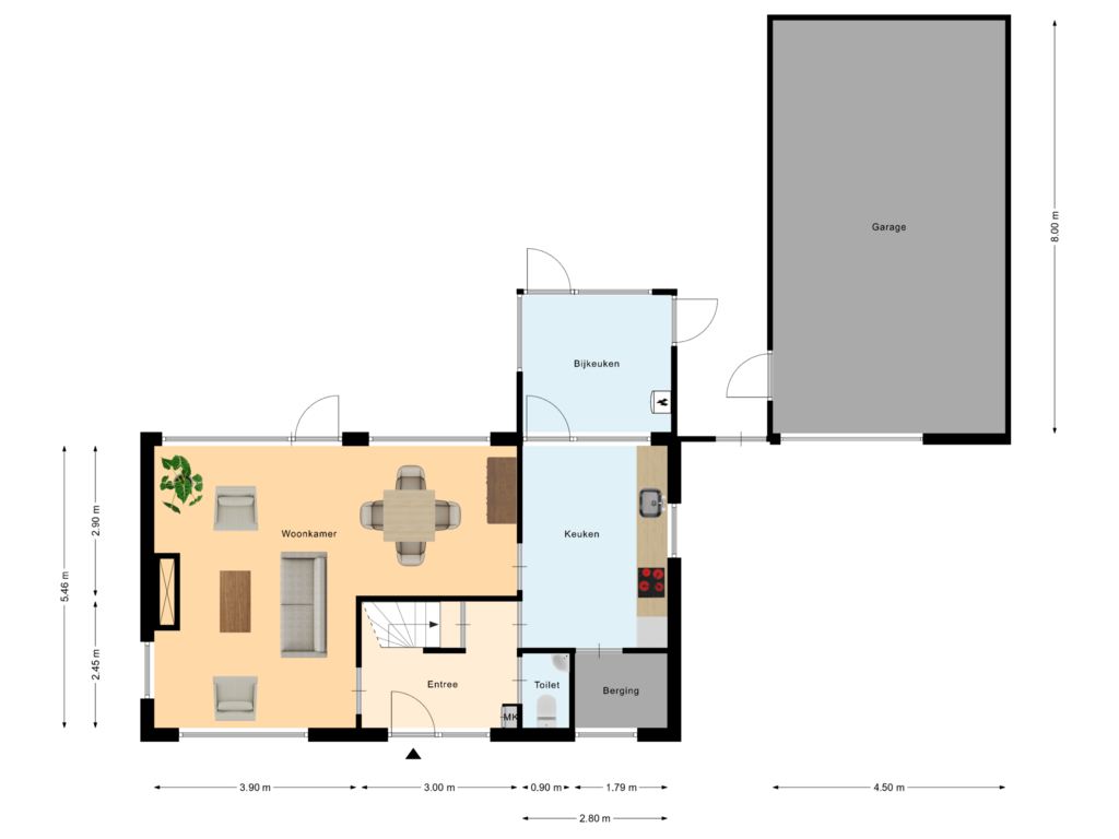 Bekijk plattegrond van Begane Grond van Wilgenstraat 58