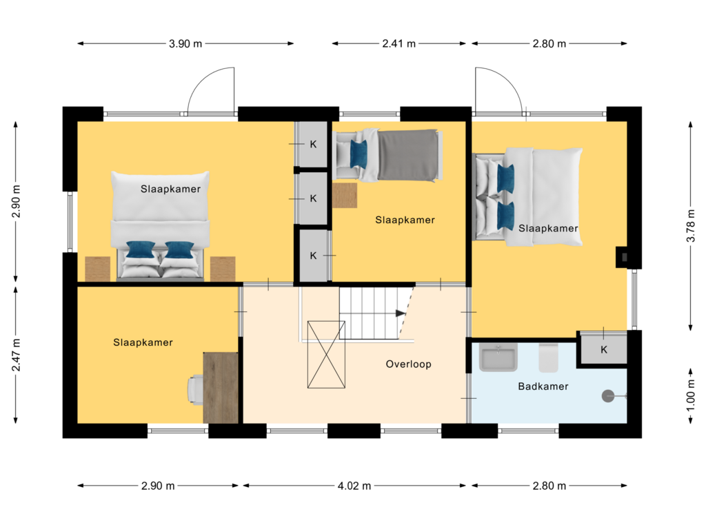 Bekijk plattegrond van 1e Verdieping van Wilgenstraat 58