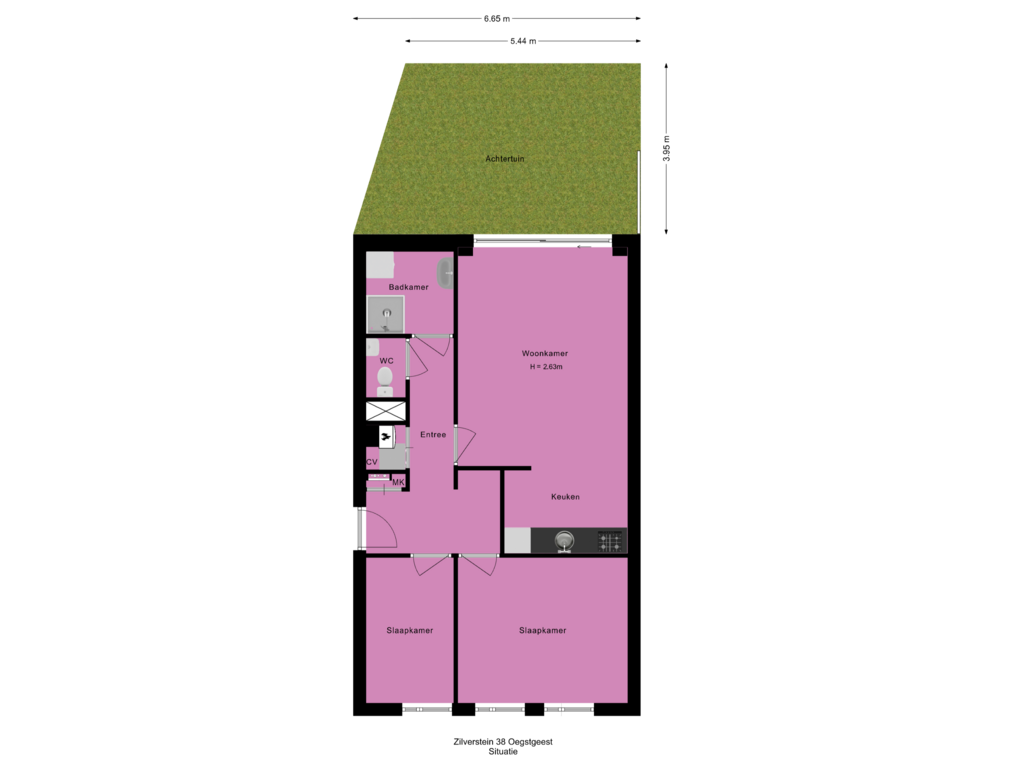 Bekijk plattegrond van Situatie van Zilverstein 38