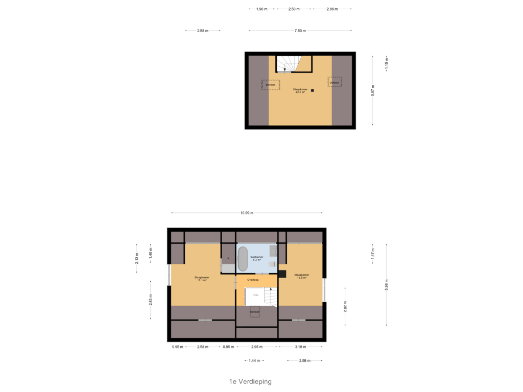 Bekijk plattegrond van 1e Verdieping van Achterbroek 26