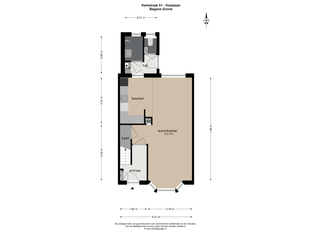 Bekijk plattegrond van BEGANE GROND van Kerkstraat 51