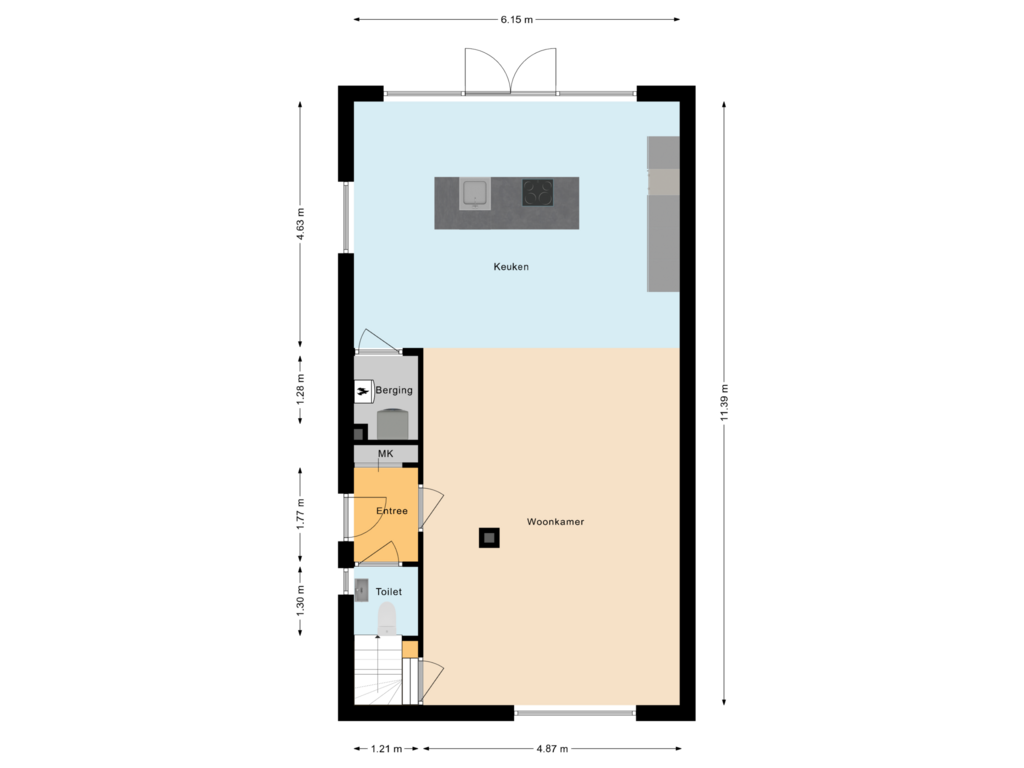 View floorplan of Begane grond of Koestraat 22