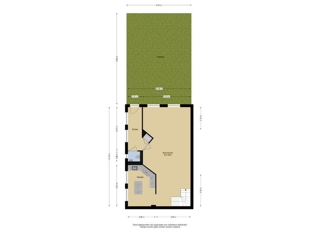 View floorplan of Begane grond + Tuin of Buitenkade 8