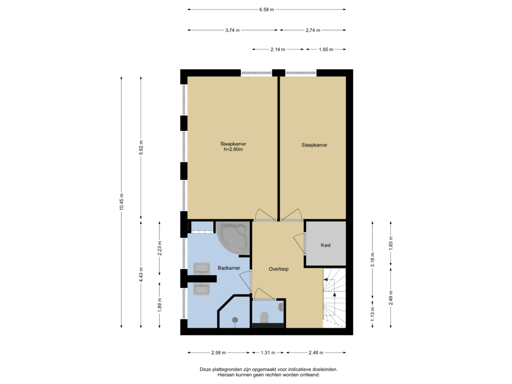 View floorplan of Verdieping 1 of Buitenkade 8