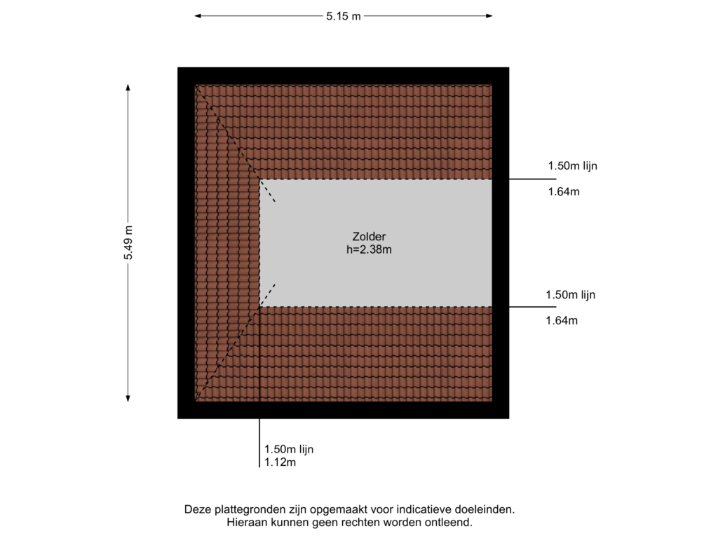 View floorplan of Zolder of Buitenkade 8