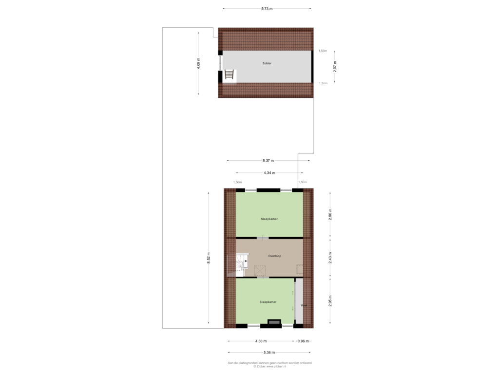 Bekijk plattegrond van Eerste Verdieping van Brugstraat 3