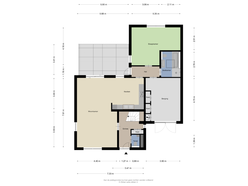 Bekijk plattegrond van Begane Grond van Bikkelen 7