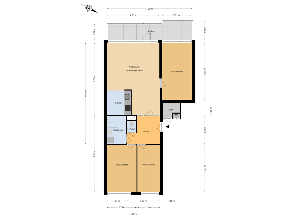 Bekijk plattegrond van Plattegrond van Forellendaal 487