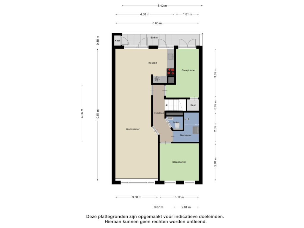 Bekijk plattegrond van Eerste Verdieping van Linnaeusstraat 46