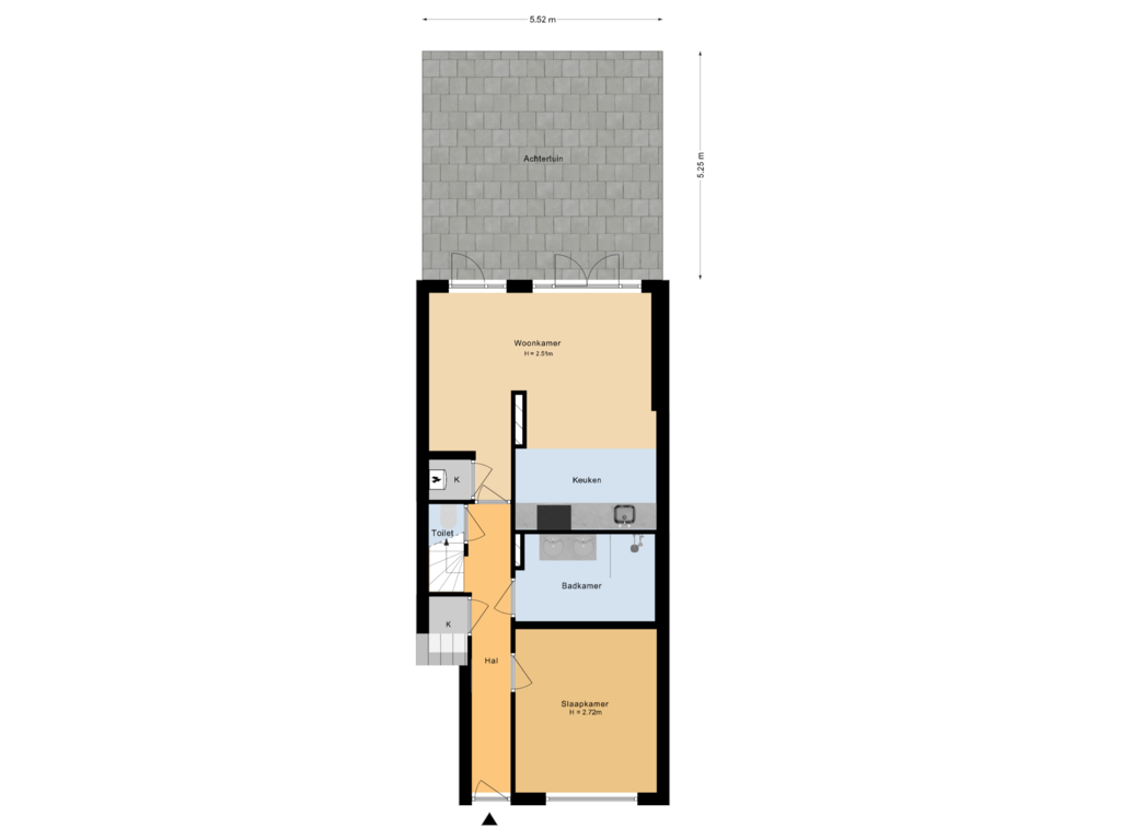 Bekijk plattegrond van Situatie van Ampèrestraat 26