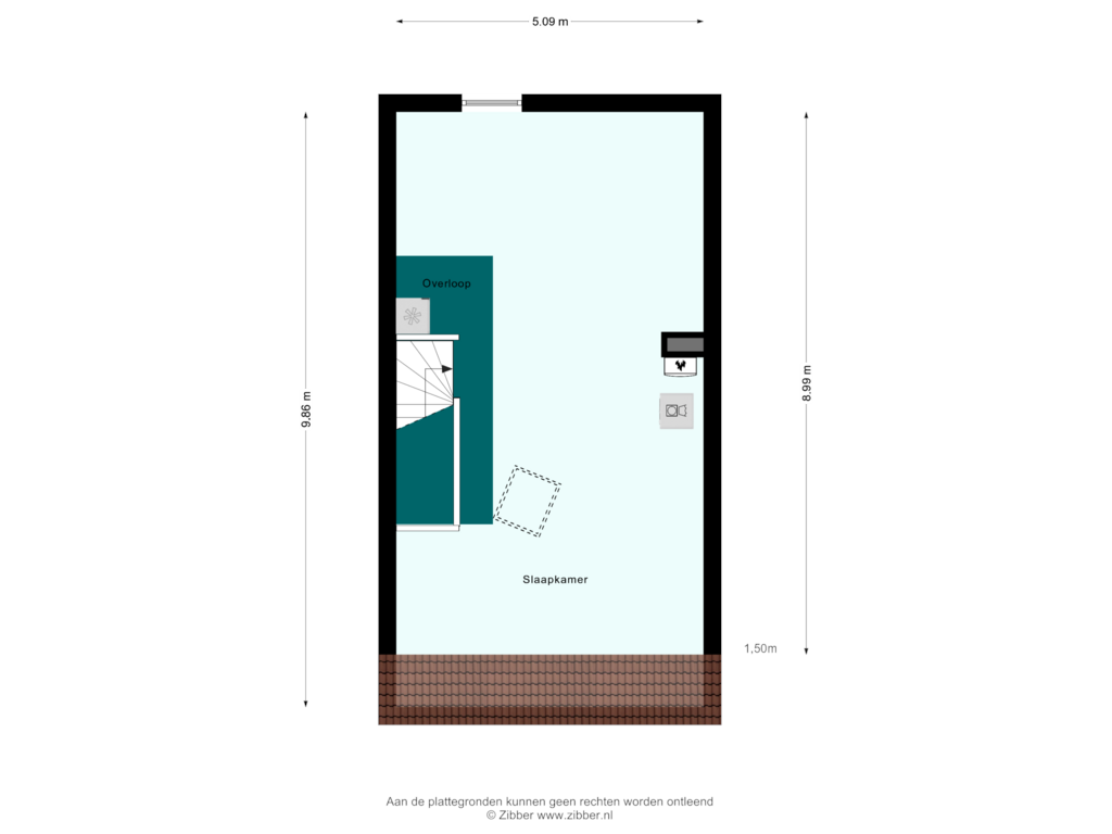 View floorplan of Tweede Verdieping of Luiksestraat 9