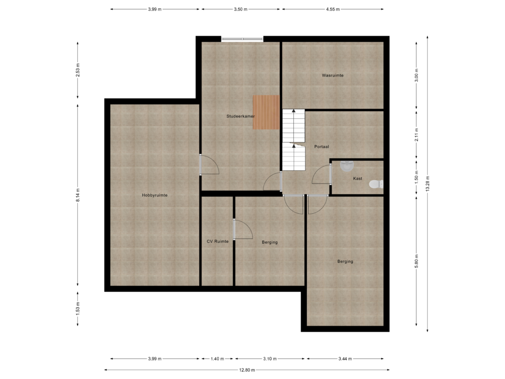 Bekijk plattegrond van Souterrain van Burgemeester Kellenersstraat 4