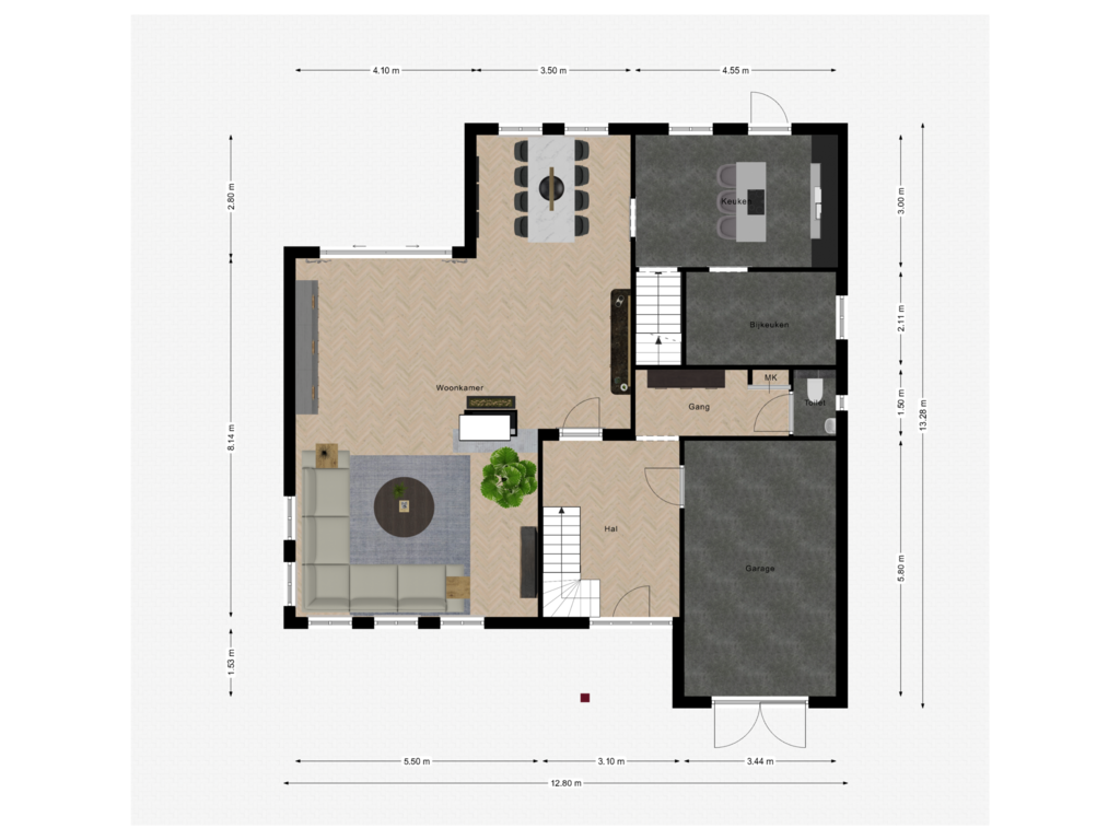 Bekijk plattegrond van Begane grond van Burgemeester Kellenersstraat 4