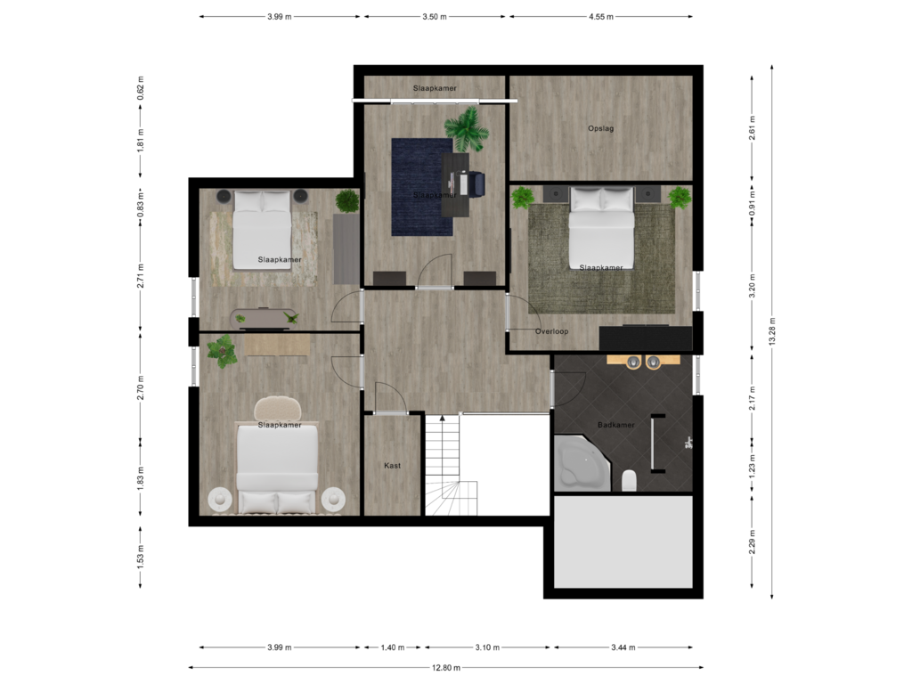 Bekijk plattegrond van Eerste verdieping van Burgemeester Kellenersstraat 4