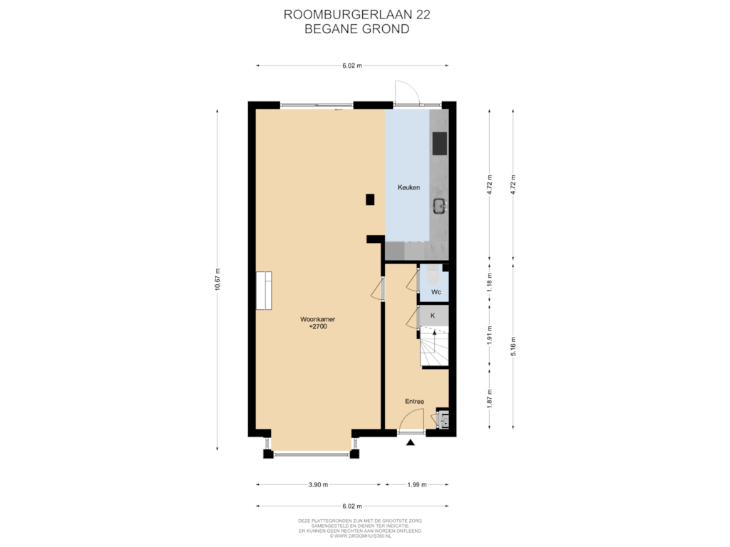 Bekijk plattegrond van Begane Grond van Roomburgerlaan 22