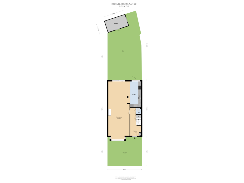 Bekijk plattegrond van Situatie van Roomburgerlaan 22