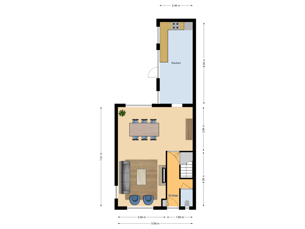 View floorplan of Begane grond of Noordzeedijk 51