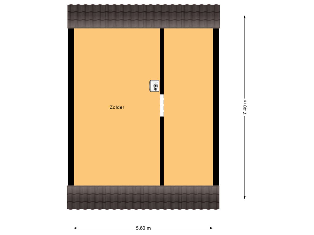 View floorplan of Zolder of Noordzeedijk 51